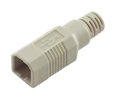 L-COM USBHD2.0-B 连接器后盖, 浅灰, 护罩, L-Com B型USB连接器, 180°, PVC(聚氯乙烯)主体