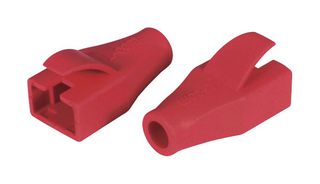 L-COM MPC45D65-RED 连接器配件, 红色, 无钉卡护套, L-Com TDS8PC5 和 TDS8PC6 系列屏蔽 RJ45 插头, 8 路, LSZH (低烟无卤), MPC45D65 Series