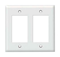 L-COM MWP500D-WT 面板, Decora样式, 壁板, 电信/模块化连接器, 2, 热塑性主体, 白色, MWP500 Series