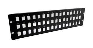 L-COM PR525-48KS Patch Panel, Unloaded Keystone, 48 Ports, 3U