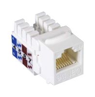 L-COM MJS110C5E-WT 模块连接器, 白色，Keystone 110, RJ45 插座, 1 x 1 (端口), 8P8C, Cat5e, 面板安装