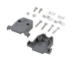 L-COM SDC15G D Sub Backshell, Grey, DA, 180°, Plastic Body