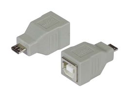 L-COM UAD033FM USB Adapter, Micro USB Type B Plug, USB Type B Receptacle, USB 2.0