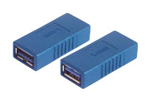 L-COM UAD036FF USB适配器, USB A 插座, USB A 插座, USB 3.0, UAD03 Series, 黄铜