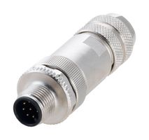 L-COM M12FT8AMS 传感器连接器, M12, 公, 8路, 螺丝插头, 直形线缆安装
