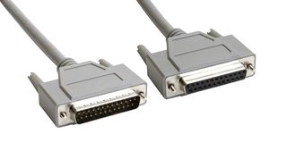 AMPHENOL CABLES ON DEMAND CS-DSDMDB25MF-002.5 Computer Cable, D Subminiature Plug, 25 Way, D Subminiature Socket, 25 Way, 2.5 ft, 762 mm, Grey