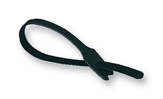 PANDUIT HLT2I-X0 Hook & Loop Fastener, Tak Ty® Slotted Loop Tie, 8 ", 203 mm, 0.5 ", 12.7 mm, Black