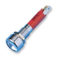 CML INNOVATIVE TECHNOLOGIES 19180353 发光二极管指示器 面板安装, 缎面镀铬面板, 红色, 24 VDC, 8 mm, 20 mA, 370 mcd, 无评级