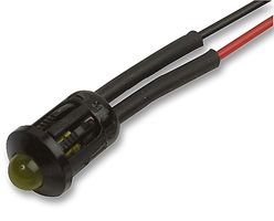 CML INNOVATIVE TECHNOLOGIES 1980000252900 发光二极管指示器 面板安装, 摁入式, 黄色, 12 VDC, 8 mm, 16 mA, 40 mcd, IP40