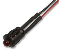 CML INNOVATIVE TECHNOLOGIES T000005 发光二极管指示器 面板安装, 摁入式, 红色, 8 mm, 无评级