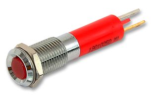 CML INNOVATIVE TECHNOLOGIES 19010353 发光二极管指示器 面板安装, 缎面镀铬面板, 红色, 24 VDC, 8 mm, 20 mA, 13 mcd, IP67