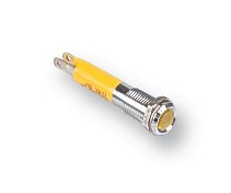 CML INNOVATIVE TECHNOLOGIES 19010352 发光二极管指示器 面板安装, 缎面镀铬面板, 黄色, 24 VDC, 8 mm, 20 mA, 8 mcd, IP67