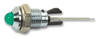 MENTOR 2665.8081 LED Panel Mount Indicator, Chrome Plated, Green, 2 VDC, 8 mm, 20 mA, 20 mcd, Not Rated