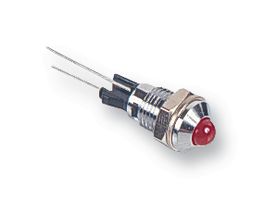 MENTOR 2665.8021 发光二极管指示器 面板安装, 镀铬, 红色, 2.25 VDC, 8 mm, 20 mA, 5 mcd, 无评级