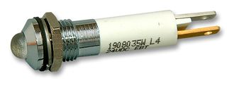 CML INNOVATIVE TECHNOLOGIES 1908035W 发光二极管指示器 面板安装, 缎面镀铬面板, 白色, 24 V, 8 mm, 17 mA, 1 cd, IP67
