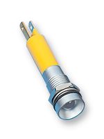 CML INNOVATIVE TECHNOLOGIES 190B2352 发光二极管指示器 面板安装, 亚光铬挡板, 黄色, 24 V, 8 mm, 17 mA, 40 mcd, IP67