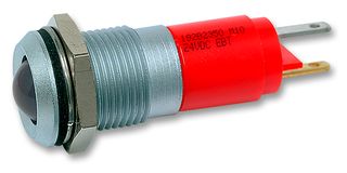 CML INNOVATIVE TECHNOLOGIES 192B2350 发光二极管指示器 面板安装, 亚光铬挡板, 红色, 24 V, 14 mm, 17 mA, 60 mcd, IP67