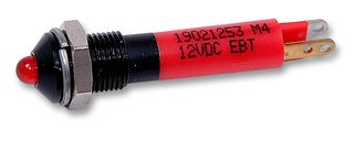 CML INNOVATIVE TECHNOLOGIES 19021353 发光二极管指示器 面板安装, 黑铬挡板, 红色, 24 VDC, 6 mm, 15 mA, 35 mcd, IP40