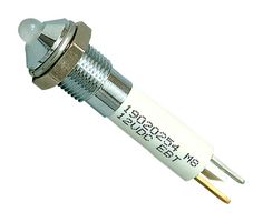 CML INNOVATIVE TECHNOLOGIES 19020354 面板指示灯 多色, 光亮镀铬面板, 绿色、红色, 6 mm, R 15mA, G 15mA, 红色24V, 绿色24V, R 30mcd, G 30mcd, IP40