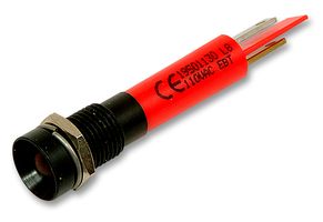 CML INNOVATIVE TECHNOLOGIES 19501230 发光二极管指示器 面板安装, 黑铬挡板, 红色, 230 VAC, 8 mm, 3 mA, 22 mcd, IP67