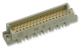 HARTING 09 28 132 6903 DIN 41612 Connector, Type 2R, 32 Contacts, Plug, 2.54 mm, 2 Row, a + c