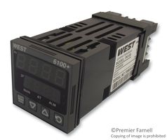 WEST INSTRUMENTS P6100Z2100-00-0 PID Controller, 2300 Series, 1/32 DIN, SSR, Relay Outputs, Red Display, 100 to 240 Vac