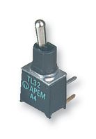 APEM TL39W005000 拨动开关, 开-关-开, SPDT, 不发光, TL Series, 通孔安装