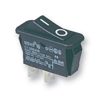 ARCOLECTRIC / BULGIN LIMITED C1300ABAAA Rocker Switch, On-Off, SPST, Non Illuminated, Panel Mount, Black, 1300 Series