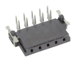 HARTING 15650052701000 PCB插座, 板至板, 2.54 mm, 1 排, 5 触点, 通孔安装直角, har-flex Series
