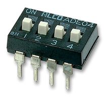 ALCOSWITCH - TE CONNECTIVITY ADE0404 DIP / SIP开关, 4 电路, 滑动式, 通孔安装, SPST, 24 VDC, 100 mA