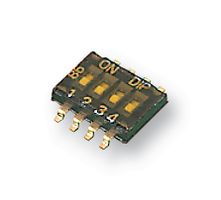 MULTICOMP PRO MCDHN-04F-T-V DIP Switch, Slide Actuator, 4 Circuits, Half Pitch, SPST, 24 VDC, 25 mA, SMD