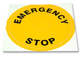APEM A01YL1 开关配件, 不干胶商标, 16mm IP65 Emergency Stop Switch, A01 Series