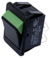 ARCOLECTRIC / BULGIN LIMITED C1350XB BLK/GRN 翘板开关, 关-开, DPST, 不发光, 面板安装, 黑色, 绿色, 1350 Series