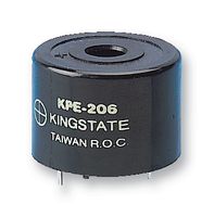 KINGSTATE KPEG-206 换能器, 压电, 蜂鸣器, 连续, 85 dB, 3.8 kHz, 通孔安装
