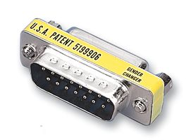 VIDEK 8044 D Sub Connector Adapter, Port Saver, Standard D Sub, Plug, 15 Ways, Standard D Sub, Receptacle