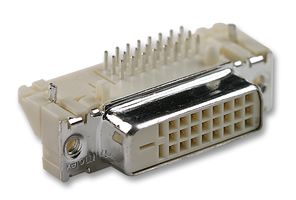 MOLEX 743204004 DVI Connector, DVD-D (Digital); Through Hole Right Angle, DVI-D (Digital), Receptacle, 24 Contacts