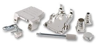 MH CONNECTORS MHDSSK-M-9-L-K 连接器后壳, D Sub, DE, 90°, 180°, 金属化热塑性主体