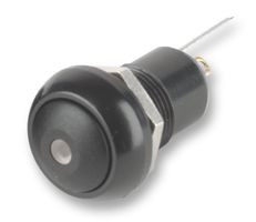 APEM IPR1SAD2L0G 工业按钮开关, IP Series, 13.6 mm, SPST, 关-开, 圆形, 黑色