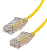 VIDEK 2994-0.75Y 以太网线缆, Cat6, RJ45插头至RJ45插头, UTP (非屏蔽双绞线), 黄色, 750 mm, 2.5 ft