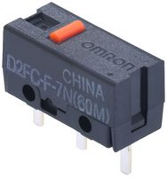OMRON ELECTRONIC COMPONENTS D2FC-F-7N(60M)(STD) 微动开关, IP40, 超微型, 针式柱塞, SPST-常开, PC插针, 1 mA, 6 V