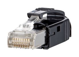 METZ CONNECT 1401505012-E 模块连接器, 黑色, RJ45 插头, 1 x 1 (端口), 8P8C, Cat6, IP67, 电缆安装