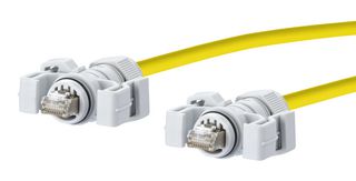 METZ CONNECT 141N113K13K50 以太网线缆, Cat6, RJ45插头至RJ45插头, SFTP (屏蔽金属箔双绞线), 黄色, 5 m, 16.4 ft