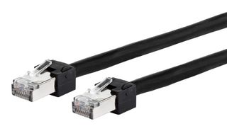 METZ CONNECT 13084U5000-E Ethernet Cable, Cat6, RJ45 Plug to RJ45 Plug, SFTP (Screened Foiled Twisted Pair), Black, 5 m