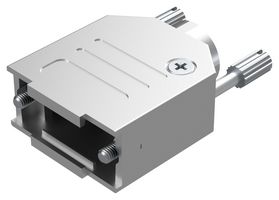 POSITRONIC D9000DTE40/AA D Sub Backshell, D Series, DE, 180°, Zinc Alloy Body