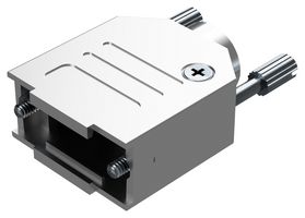 POSITRONIC D9000DTE50/AA D Sub Backshell, D Series, DE, 180°, Zinc Alloy Body