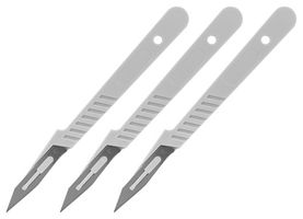 MULTICOMP PRO MP012485 Disposable Scalpel Set, w/Safety Cap, Nylon Handle, 3 Piece