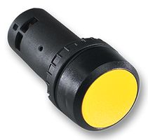 ABB 1SFA619100R1023 工业按钮开关, CP1 Series, 22.3 mm, DPST-常开, 瞬态, 平齐, 黄色