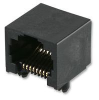 MOLEX 43860-0001 模块连接器, RJ45 插座, 1 x 1 (端口), 8P8C, Cat3, 通孔安装
