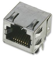 MOLEX 0446200002 Modular Connector, RJ45 Jack, 1 x 1 (Port), 8P8C, Cat3, Through Hole Mount