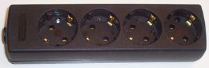 PRO ELEC PL03868 TRAILING SOCKET, EURO, BLK, 4 GANG